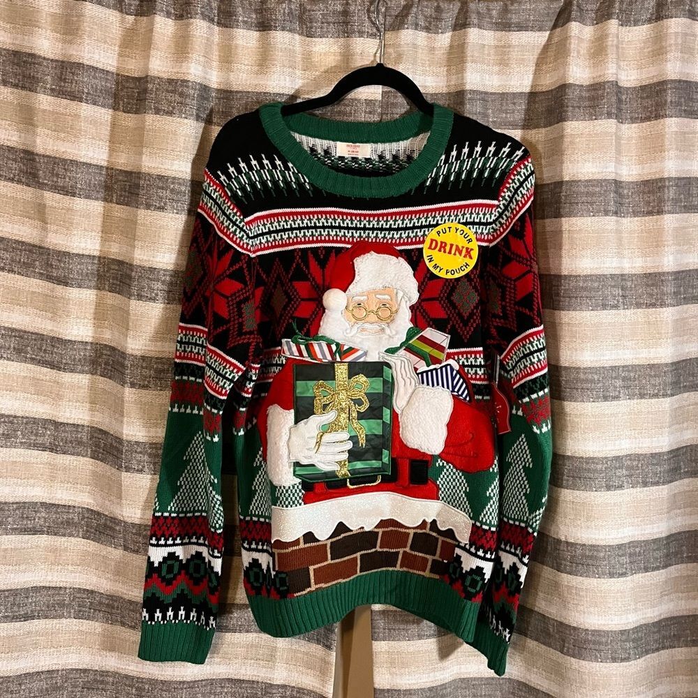 Holiday Time‎ Santa Christmas Sweater Size Medium